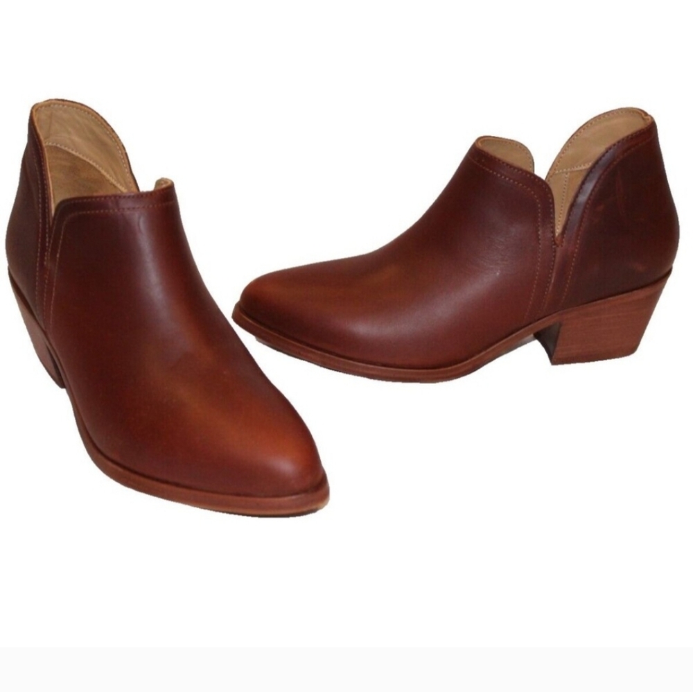 New Nisolo Everyday Ankle Bootie Boot Auburn Leather Retail $228 Size 5